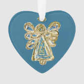 Blue Guardian Angel Art Holiday Hanger Ornament (voorkant)
