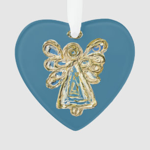 Blue Guardian Angel Art Holiday Hanger Ornament