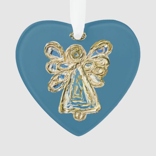 Blue Guardian Angel Art Holiday Hanger Ornament (voorkant)