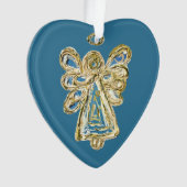 Blue Guardian Angel Art Holiday Hanger Ornament (voorkant)