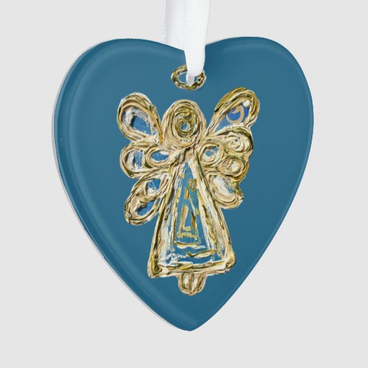 Blue Guardian Angel Art Holiday Hanger Ornament (voorkant)