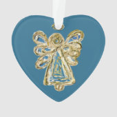 Blue Guardian Angel Art Holiday Hanger Ornament (achterkant)