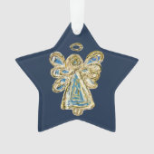 Blue Guardian Angel Art Kersthanger Ornament (voorkant)