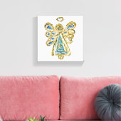 Blue Guardian Angel Art Wrapped Canvas Painting (Insitu (Woonkamer))