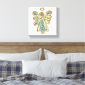 Blue Guardian Angel Art Wrapped Canvas Painting (Insitu (Slaapkamer))