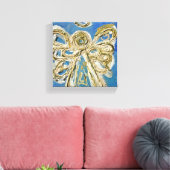Blue Guardian Angel Art Wrapped Canvas Painting (Insitu (Woonkamer))