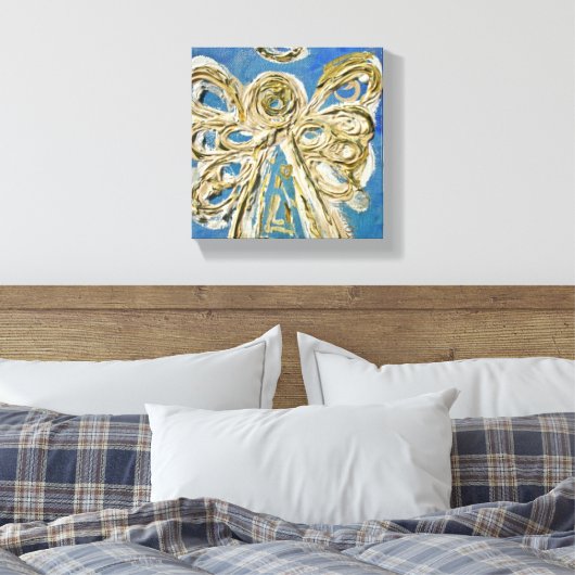 Blue Guardian Angel Art Wrapped Canvas Painting (Insitu (Slaapkamer))