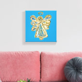 Blue Guardian Angel Art Wrapped Canvas Painting (Insitu (Woonkamer))