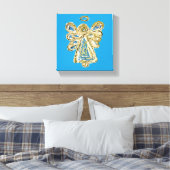 Blue Guardian Angel Art Wrapped Canvas Painting (Insitu (Slaapkamer))