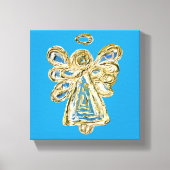 Blue Guardian Angel Art Wrapped Canvas Painting (Voorkant)