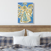 Blue Guardian Angel Art Wrapped Canvas Painting (Insitu (Slaapkamer))