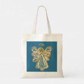 Blue Guardian Angel Custom Art Canvas tassen (Achterkant)