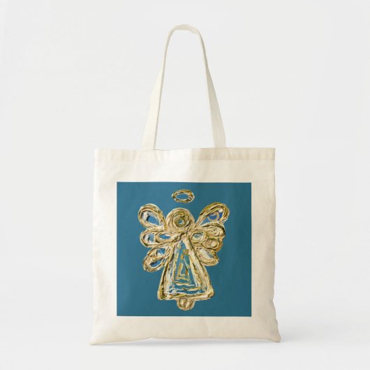 Blue Guardian Angel Custom Art Canvas tassen (Voorkant)