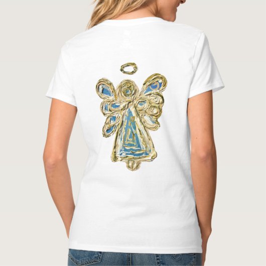 Blue Guardian Angel Custom Holiday Art Shirt (Achterkant)