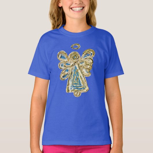 Blue Guardian Angel Custom Holiday Art Shirt (Voorkant)