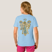 Blue Guardian Angel Custom Holiday Art T-shirt (Achterkant volledig)