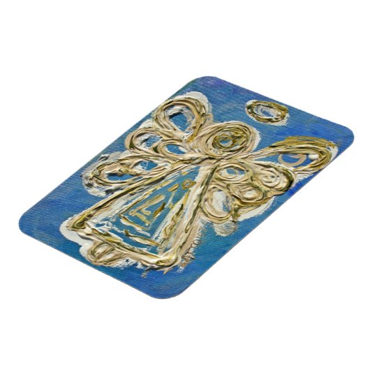 Blue Guardian Angel Custom Magnet Art Painting Magneet (Linkerzijde)