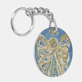Blue Guardian Angel Custom Sleutelhanger (Voorkant Links)