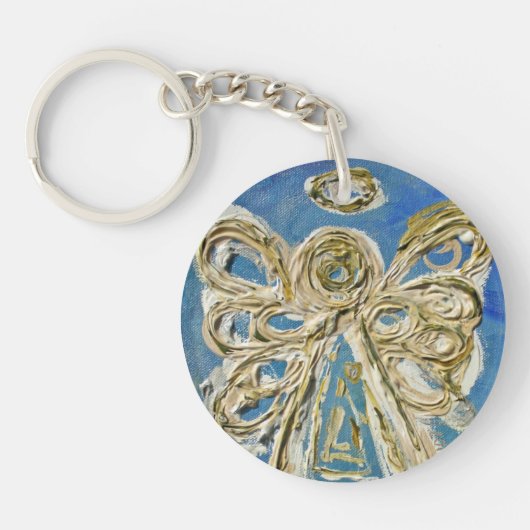 Blue Guardian Angel Custom Sleutelhanger (Voorkant)
