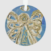 Blue Guardian Angel Gift Holiday Ornament (achterkant)