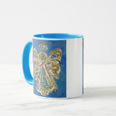 Blue Guardian Angel Holiday Mok of Cup (Voorkant links)