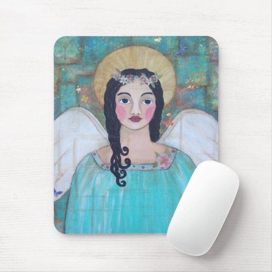 Blue Guardian angel Mousepad Muismat (Met muis)