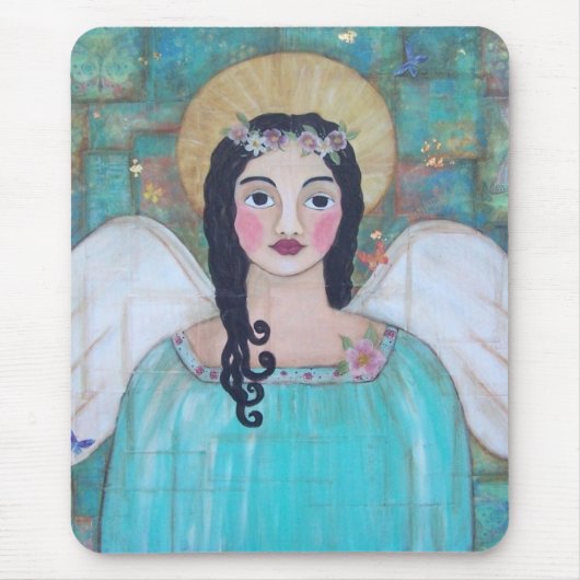 Blue Guardian angel Mousepad Muismat (Voorkant)