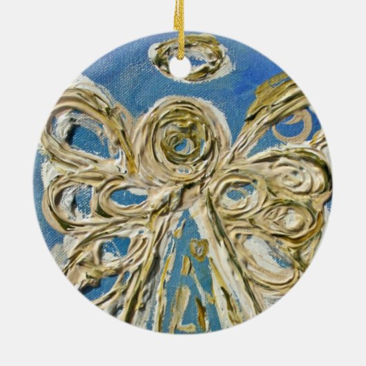 Blue Guardian Angel Ornament Pendant (Achterkant)