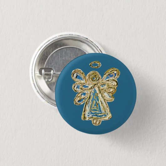 Blue Guardian Holiday Angel Custom Button Pins (Voorkant /achterkant)