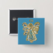 Blue Guardian Holiday Angel Custom Pin Buttonnen Vierkante Button 5,1 Cm (Voorkant /achterkant)