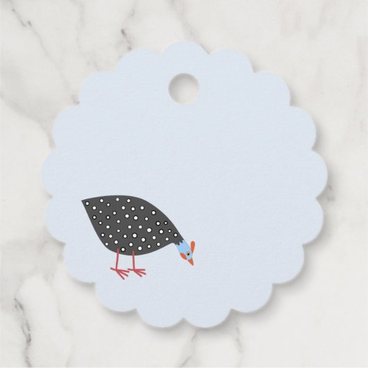 Blue Guinea Fowl Pattern Bedankjes Labels (Achterkant)
