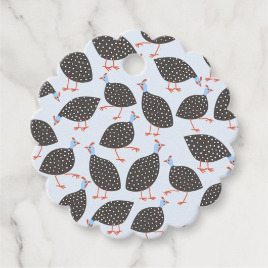 Blue Guinea Fowl Pattern Bedankjes Labels (Voorkant)