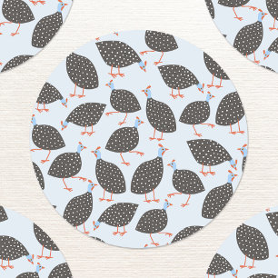 Blue Guinea Fowl Pattern Labels