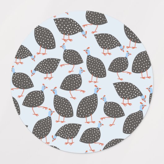 Blue Guinea Fowl Pattern Labels (Design 1)