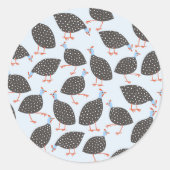 Blue Guinea Fowl Pattern Ronde Sticker (Voorkant)