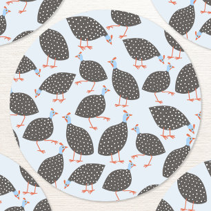 Blue Guinea Fowl Pattern Ronde Sticker