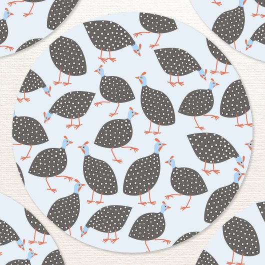 Blue Guinea Fowl Pattern Ronde Sticker