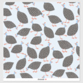 Blue Guinea Fowl Pattern Sticker (Vel)