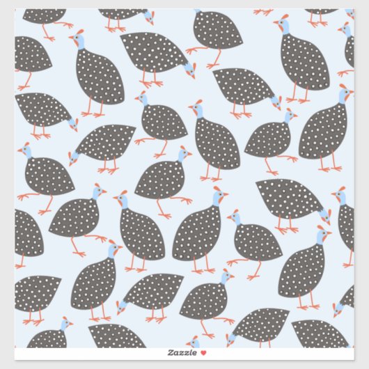 Blue Guinea Fowl Pattern Sticker (Vel)