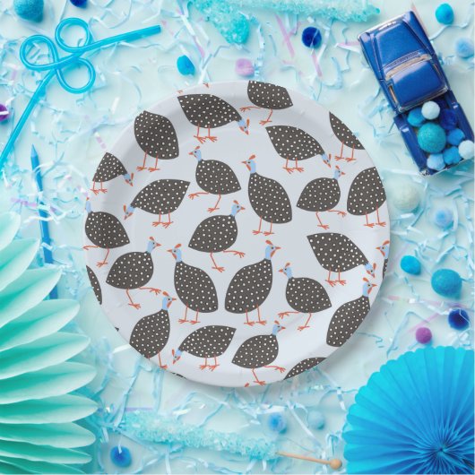 Blue Guinee Hen Pattern Papieren Bordje (Feest)