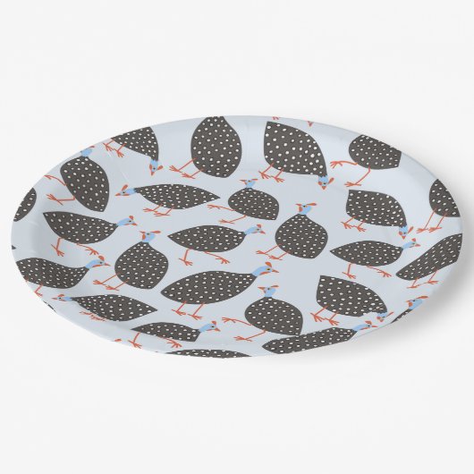 Blue Guinee Hen Pattern Papieren Bordje (Gekanteld)