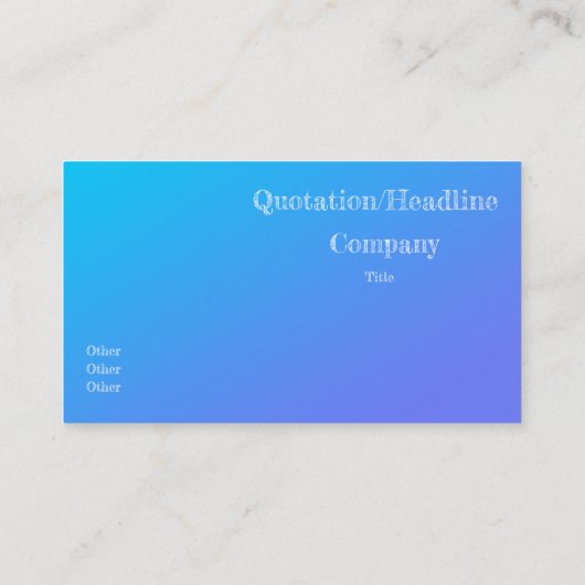 Blue Guitar - Gradient visitekaartje (Achterkant)