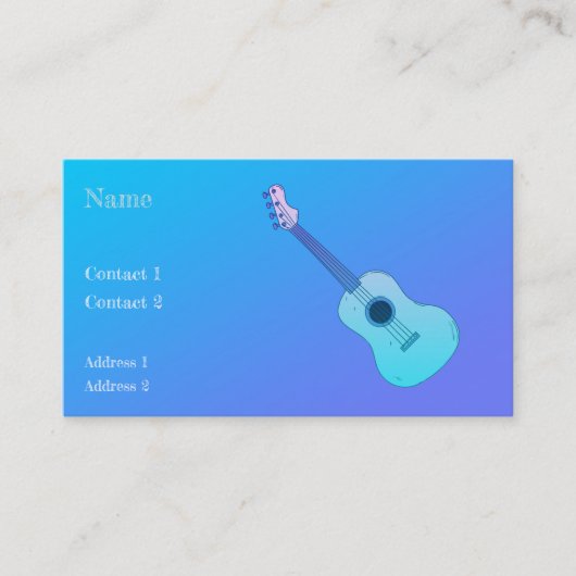 Blue Guitar - Gradient visitekaartje (Voorkant)