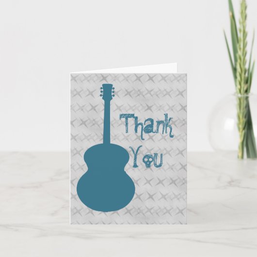 Blue Guitar Grunge Hartelijk dank Bedankkaart (Voorkant)