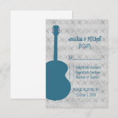 Blue Guitar Grunge Response Kaart (Voorkant / Achterkant)