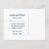 Blue Guitar Grunge RSVP Briefkaart (Achterkant)