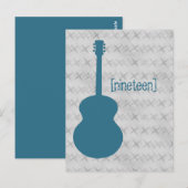 Blue Guitar Grunge Table Briefkaart (Voorkant / Achterkant)