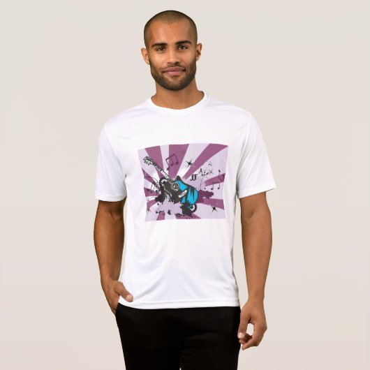 Blue Guitar Mannen Actief T-shirt (Voorkant volledig)