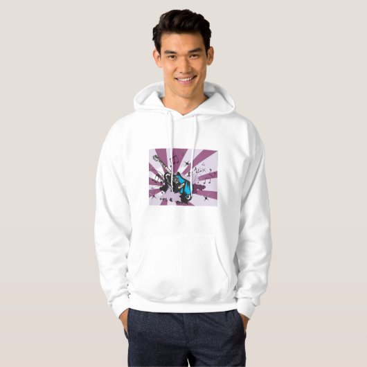 Blue Guitar Mannen Hoodie (Voorkant volledig)