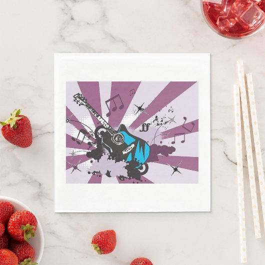 Blue Guitar Paper Napkins Servet